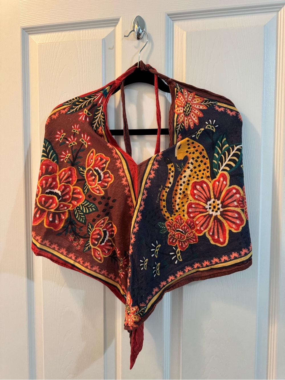 Farm Rio Leopard Floral Halter Top & Shorts Set Size XL - Picture 8 of 10